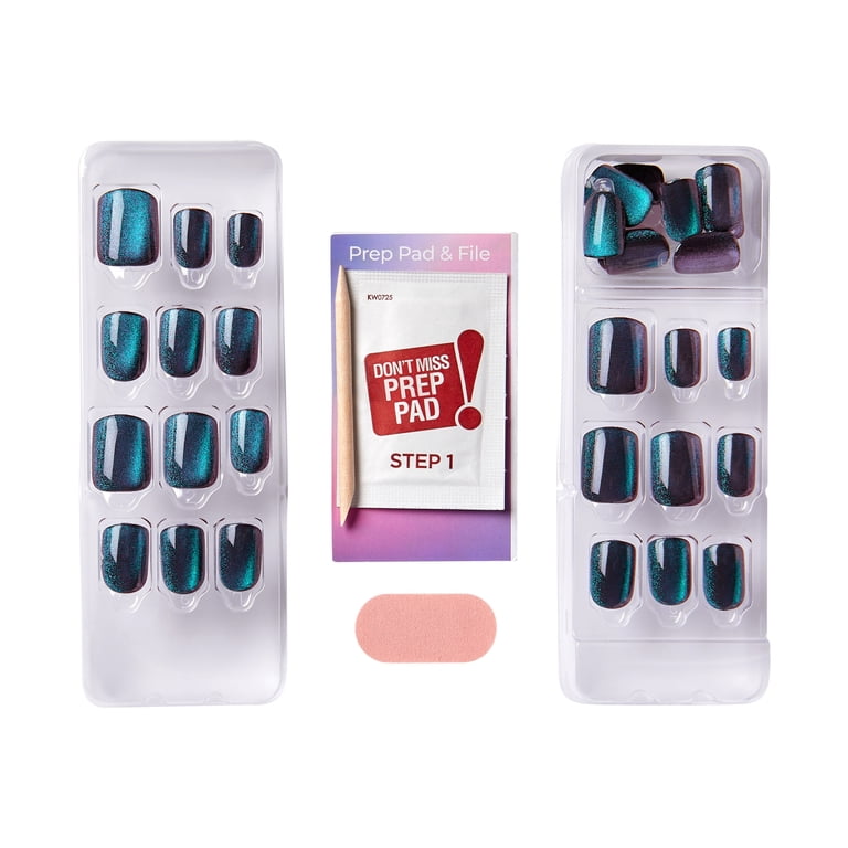 Kiss Impress Color FX Short Square Press-On Nails, Green photo 5
