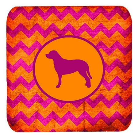 

Greater Swiss Mountain Dog Chevron Pink And Orange Foam Coasters Set Of 4