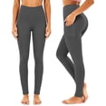 thumbnail image 3 of YFNNUP High Waisted Leggings for Women with Pockets, Comfortable Stretchy Yoga Pants Tummy Control Workout Leggings Dark Gray,S, 3 of 5