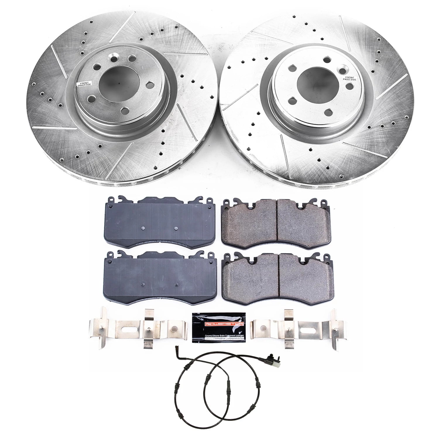 PowerStop Front Z23 Evolution Sport Carbon-Fiber Ceramic Brake Pad and Drilled & Slotted Rotor Kit Fits: LAND ROVER Select Models K8826