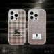 thumbnail image 2 of Funda De Teléfono De Plata Escaldado Con Patrón De Celosía Burberrg Para iPhone 11 12 13 Pro Max14 Max 14 Plus A Prueba De Golpes Proteger Silicona Cubierta Trasera, 2 of 3