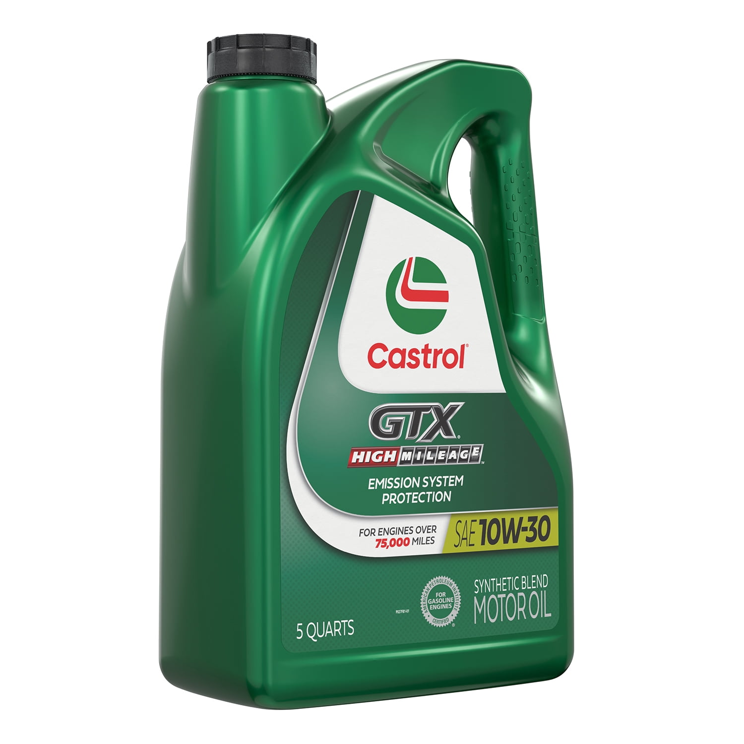 (3 pack) Castrol GTX High Mileage 10W-30 Synthetic Blend Motor Oil, 5 Quarts