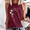 thumbnail image 2 of Tank Tops for Women 2024 Summer Sleeveless T-Shirts Dandelion Print Ladies Casual Basic Crewneck Graphic Tees Blouses, 2 of 5