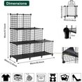 thumbnail image 3 of shiyou-Wire Cube Storage Metal Grids 6 Cubes Bookshelf Bookcase Stackable Closet Shelves Organizer Modular Storage Cube Bins Multi-use Iron Wire Shelving Rack for Living Room, Home, Office, Black, 3 of 4