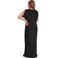 thumbnail image 4 of KOH KOH Long Maternity Pregnancy Short Sleeve V-Neck Full Floor Length Flowy Baby Shower Bridesmaid Evening Summer Tall Maxi Dress Gown For Women Black Medium US 8-10 NT278, 4 of 5