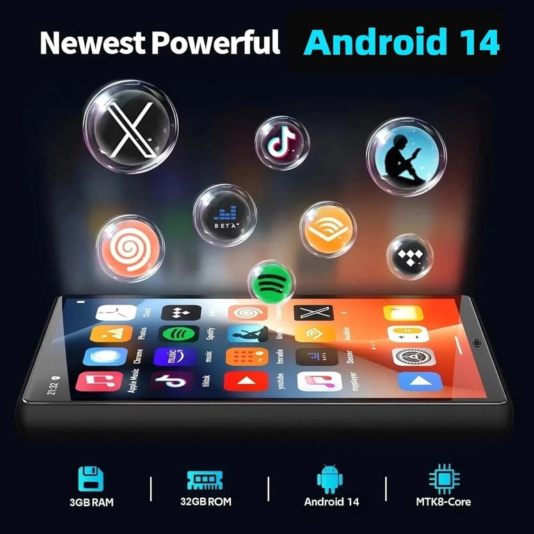 Upgraded 160GB MP3 Player with Bluetooth and WiFi,Android 14 OS Upgraded 160GB MP3 Player with Bluetooth and WiFi,Android 14 OS