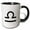Black/White, variant on 3drose, Libra, 11oz Two-tone Black Mug