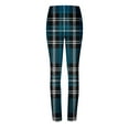 thumbnail image 6 of SwiftWear Women's Plaid Leggings | High Waist Workout Yoga Pants | Non-Slip Gym to Street Stretch Tights in Blue & Black, 6 of 6
