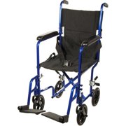 Drive Medical Deluxe Lightweight Aluminum Transport Wheelchair Aluminum, Blue