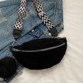 thumbnail image 3 of Mochila con bandolera para mujer bolso de ante a la moda bolso de hombro riñonera de Color sólido, 3 of 9