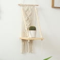 thumbnail image 1 of Elegante tapiz bohemio Estante de pared Estante Cuerda de Exhibición de plantas Colgador de almacenamiento Maceta Colgante de pared Borla Soledad Estante de pared tapiz, 1 of 10