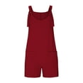 thumbnail image 5 of Lenpel Girls' Casual Jumpsuits Adjustable Strap Scoop Neck Sleeveless Loose Short Rompers Summer Overall Shorts with Pockets, 5 of 6