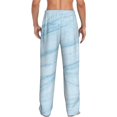 thumbnail image 3 of Disketp Light Blue Marble Men's Pajama Pants - Ultra Soft Fleece Sleep and Lounge Pants (Size: S-XXL), 3 of 6