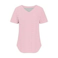 thumbnail image 4 of Summer Fashion Tops for Womens 2025 Plus Size V- Neck Printed Casual Pullover With Short Sleeves, 4 of 5