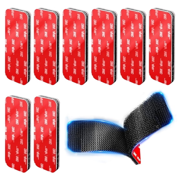 Heavy Duty Hook and Loop Strips, 8pcs Rectangle 1.2 * 3.2 in Strong Velcro Strips Heavy Duty for Car, Home, and Office