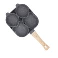 thumbnail image 4 of Sartén con 4 agujeros para el desayuno, máquina para hacer panqueques, antiadherente para el hogar, para cocinar, huevo, carne, mango, mango de madera Jumpingount HA004514-02, 4 of 7