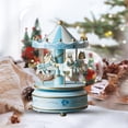 thumbnail image 6 of Aixig Christmas Musical Carousel Carousel Horse Home Decoration 6.3inch (Blue), 6 of 6