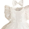 thumbnail image 4 of Wxirdiow Summer Outfits for Baby Girls Baby Girl Romper Dress Tulle Skirt Bodysuit Ruffle Sleeveless Summer Outfit with Headband for Infants White Size,0-3 Months, 4 of 4