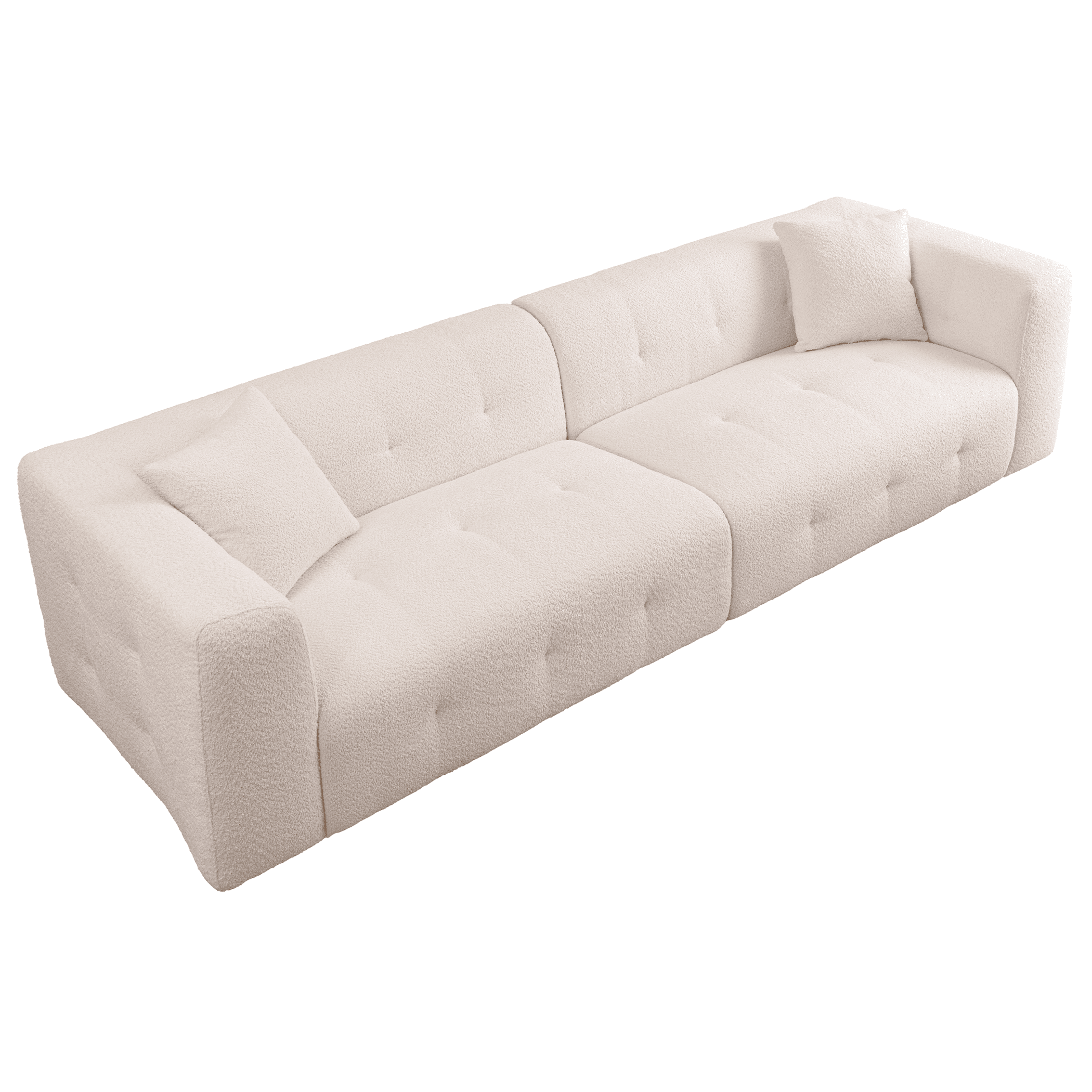 MAYEERTY Beige sofa, stylish and simple square design, square arm, handrailing thick and full, put living room, office, conference room