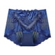 thumbnail image 1 of Gibobby Calzoncillos para mujer alicrados Bragas de mujer de encaje sexy Calzoncillos de cintura alta calados Pantalones cortos de algodón gordo(Azul oscuro,XL), 1 of 5