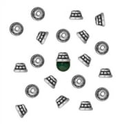 Rhodium Plated Pewter "Beaded" Bead Caps 4mm (20)