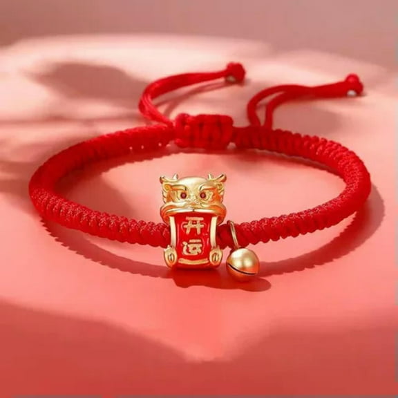 EOEMY Lucky Red Rope Bracelet Adjustable Chain Women The Year Of The Dragon Jewelry-#7