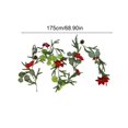 thumbnail image 3 of Bcylexb Christmas Floral Garland, 5.7 Ft Artificial Pine Needle Vines with Flower Table Decor Faux Hanging Greenery Garland for Christmas Table Stair Wall Indoor Home, 3 of 7