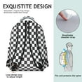 thumbnail image 5 of Black and White Checkered Backpack for School,Cute School Bag,Schoolbag with Adjustable Shoulder Straps & Padded Back,15.3"x11"x7.1".﻿, 5 of 6