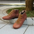 thumbnail image 6 of Mostsola Womens Lace up Ankle Boots Vintage Zip up Casual Flat Walking Shoes Short Booties, 6 of 7