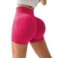 thumbnail image 2 of Pink Women's Yoga Shorts, Women Workout Impact Shorts 4.5" Scrunch Butt Lifting Gym Shorts Seamless Booty Biker Shorts,Women's Yoga Shorts XL, 2 of 4