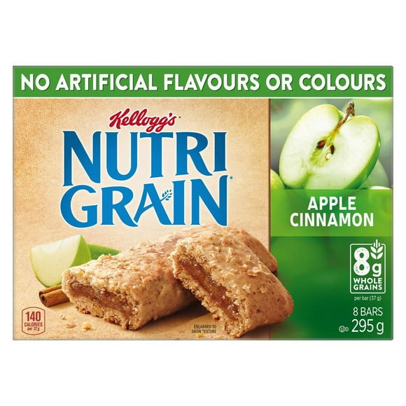 Barres de céréales Kellogg's Nutri-Grain Pommes et cannelle, 295 g (8 barres) 295 g, 8 barres