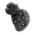 thumbnail image 3 of C.C Exclusive Leopard Pattern Fur Pom Cuffed Beanie - Light Melange Grey, 3 of 4