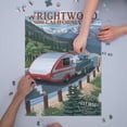 thumbnail image 3 of Wrightwood, California, Retro Camper, Rubber Stamp (1000 Piece Puzzle, Size 19x27, Challenging Jigsaw Puzzle for Adults and Family, Made in USA), 3 of 4