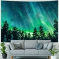 thumbnail image 4 of Shiartex  Forest Wall Tapestry for Bedroom Aesthetic, Nature Outer Space Galaxy Starry Night Tapestry Wall Hanging, Green Landscape Backdrop Decor Tapestries for Living Room Dorm&nbsp; 60x50inch, 4 of 6