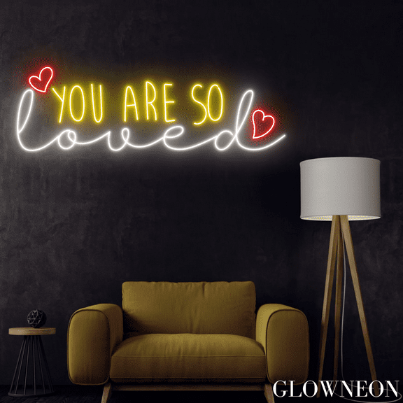 Glowneon You Are So Loved Neon Sign, Wedding Led Sign, Bedroom Sign