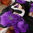 thumbnail image 4 of Homewish Purple Flower 7pcs Bedding Comforter Set For Teens Female,Black Girl Queen Bedding Sets Super Cozy,Dreamy Princess Queen Sheet Sets,Ultra Soft Home Decor,Reversible, 4 of 8