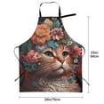 thumbnail image 2 of Kdxio Flower Crown Cat Apron with Pockets Adjustable Kitchen Aprons for Men Women Waterproof Aprons for Cooking,Drawing,Crafting, Baking Household Cleaning, 2 of 5