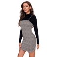 thumbnail image 4 of Women's Spaghetti Strap Geo Print Stripe Mini Cami Bodycon Dress, 4 of 5