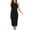 Black, variant on IROINNID Women's Sleeveless Solid Color Sheath Dress Fashion Casual Slim Halter Backless Long Dress Round Neckline Below The Knee Dress