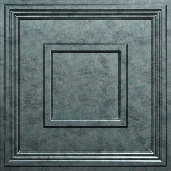 Glue Up Ceiling Tiles, 24x24 Inch PVC Decorative Drop Ceiling Tile Antique Green Bronze 48 Sq. Ft, Pack of 12 Tiles