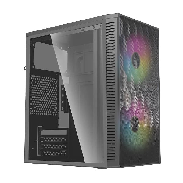 GABINETE ACTECK FUJI GC470 RGB NEGRO M ATX 500W 2VENTILADORES