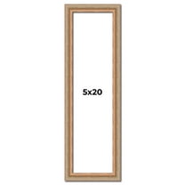5x20 Frame Brown 60's Wooden Cabinet Solid Wood Picture Frame | 1 Inch Moulding Width | Complete