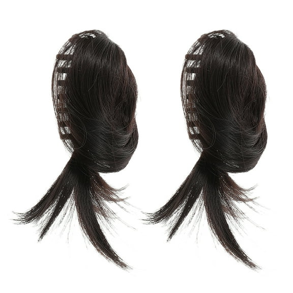 WEUVEB Hair Bun Pieces Black Volume Boost Secure Grip Comfortable Wear 2Pcs