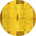thumbnail image 1 of Ahgly Company Indoor Round Abstract Yellow Contemporary Area Rugs, 4' Round, 1 of 4