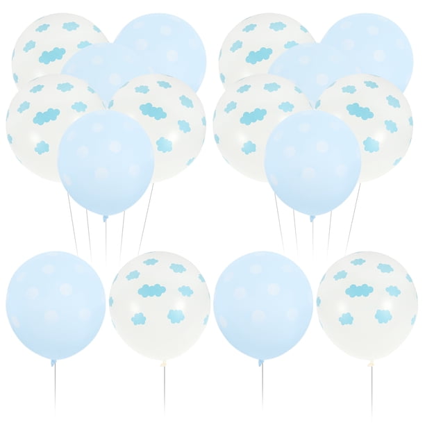 100 piezas impresas globos de látex cielo nubes patrón globos fiesta de cumpleaños adornos boda banquete decoración (blanco azul 50 cada uno)