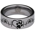 thumbnail image 2 of Dog Paw Heart Tungsten Carbide Ring, 2 of 9