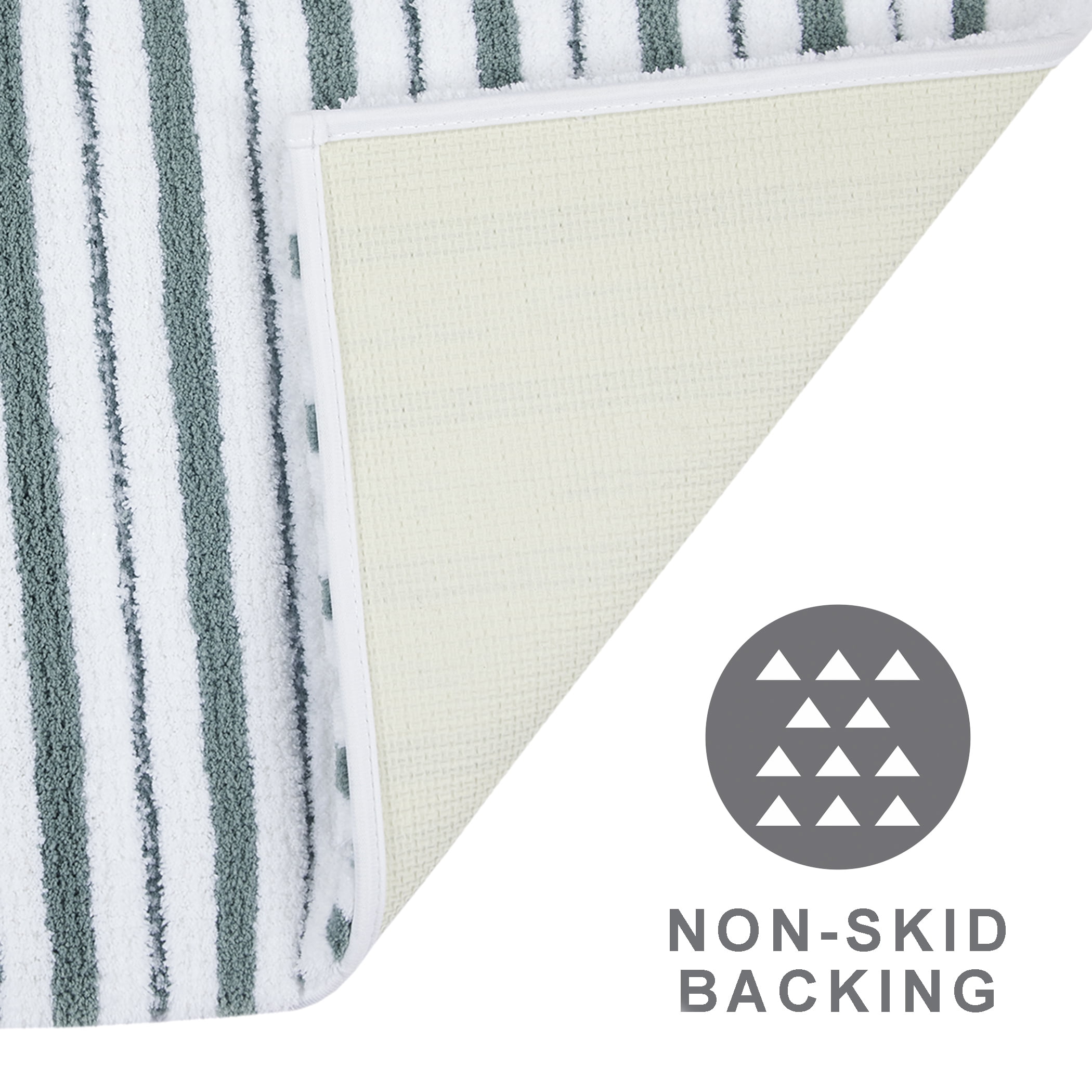 Better Homes & Gardens Signature Soft Tufted Stripe Bath Rug, Nimbus Blue & White, 20" x 34"