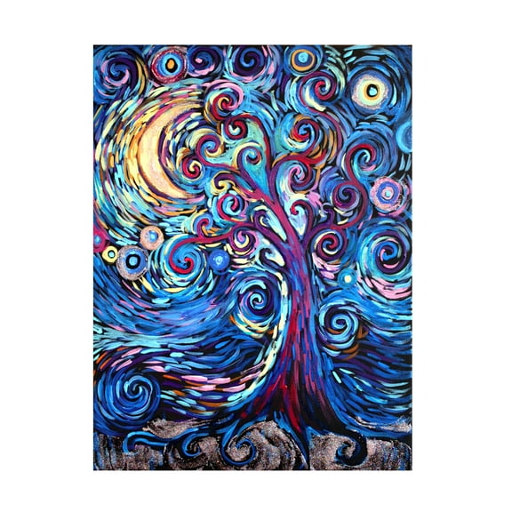 Canvas Wall Art - Natasha Wescoat 'Stormy Night' Wall Art for Living Room, Bedroom, or Office Décor by Trademark Fine Art - 14 x 19 Inches