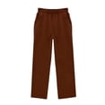 thumbnail image 4 of Bbyeadc Sweatpants for Girl Wide Leg Mid Waist Sweatpants Loose Elastic Waist Pants Fashion Spring Trousers with Pockets,Brown (110), 4 of 5