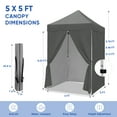 thumbnail image 3 of COOS BAY 5x5 Pop-up Instant Outdoor Canopy with 4 Side Wall Panels, Portable Lightweight Tent with Carry Bag, Gray, 3 of 9